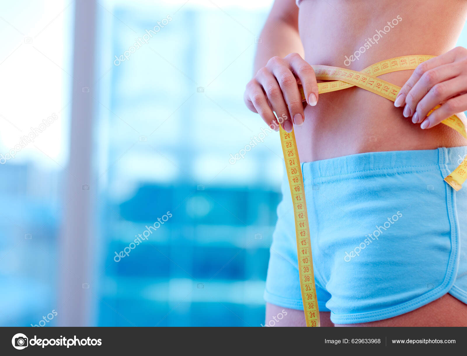 Girl Slim Waist Tape Measure Stock Photo by ©SimonXT2 629633968
