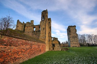 Ashby de la Zouch, İngiltere 'deki eski kale duvarları.                         