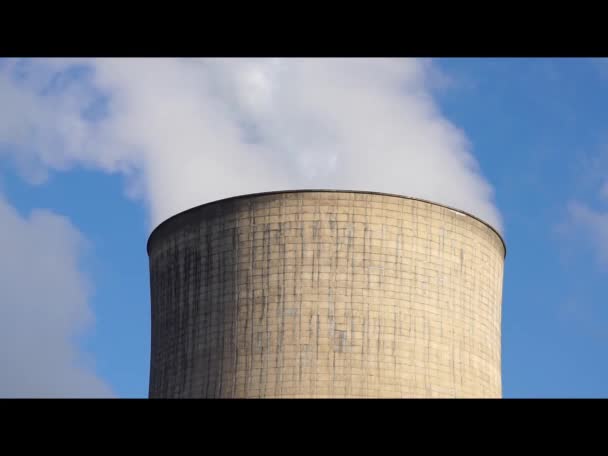Torre Refrigeración Central Eléctrica Vapor — Vídeos de Stock