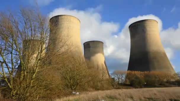 Time Lapse Footage Steam Rising Power Station — Stockvideo