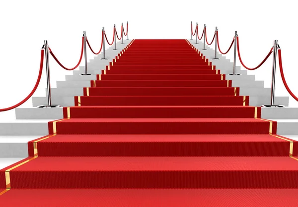Red carpeted steps at an awards ceremony