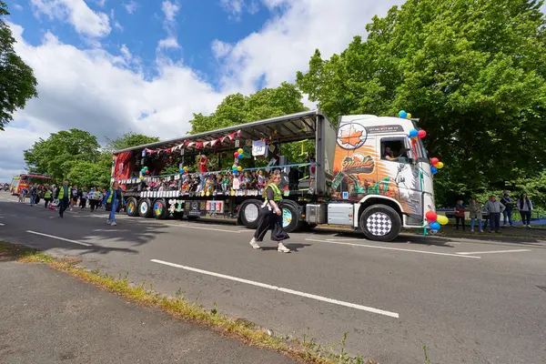 stock image Carnival float lorry in a street parade in Long Eaton, Derbyshire, UK                