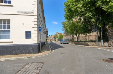 Old street on a sunny day in Kings Lynn, Norfolk, UK clipart