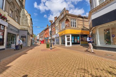 King 's Lynn, Norfolk, İngiltere' deki ana cadde sahnesi.                   