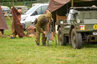 British WW2 military reenactment scene                   clipart