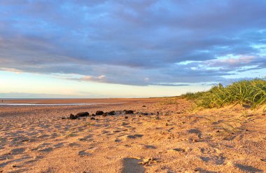 Deserted beach and sand dunes at Old Hunstanton on the Norfolk coast, England clipart