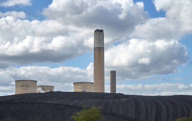 Coal reserves at a power station         clipart