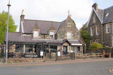 Portree 'deki binalar, Skye Adası, İskoçya