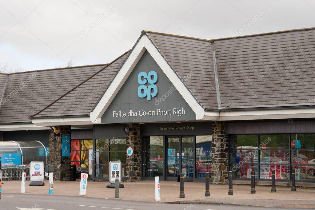 Super market building with logo