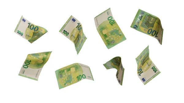 Billetes 100 Euros Aislados Sobre Fondo Blanco Foto Alta Calidad — Foto de Stock