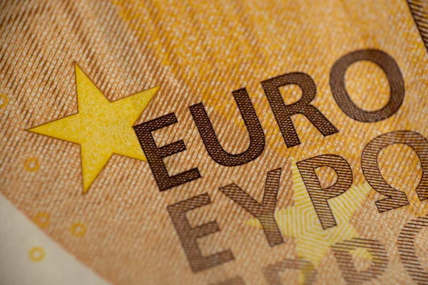 Primer Fragmento Parte Los Billetes Euros Concepto Dinero Mundial Inflación —  Fotos de Stock