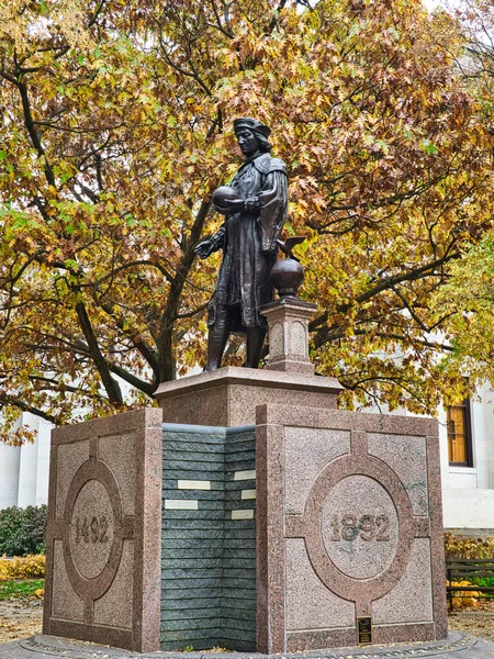 Christopher Columbus Discovery Monument Vid Ohio Statshus Columbus Ohio Usa — Stockfoto