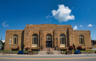The former Princeton Post Office at 920 Mercer Street in downtown Princeton, now the Anne H. Stafford Public Library