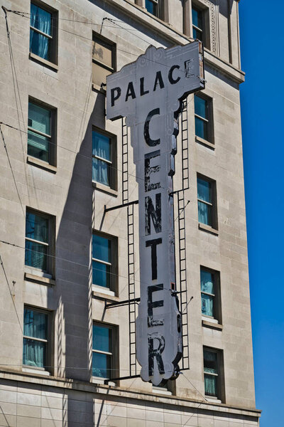 Palace Furniture Building sign in Clarksburg WV USA 2023