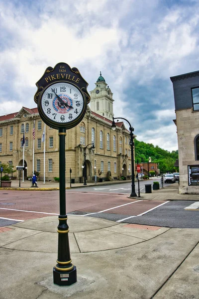 Reloj Frente Palacio Justicia Pikeville Estados Unidos 2023 — Foto de Stock