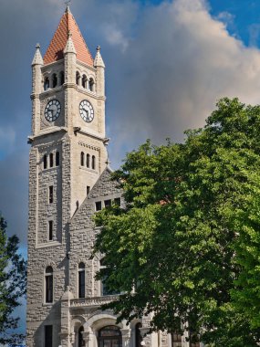 The Greene County Courthouse in Xenia, Ohio. USA 2024 Richardsonian Romanesque style building clipart