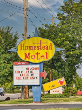 Homestead Motel vintage sign, Columbus, Ohio.