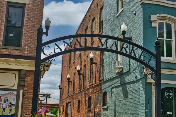 stock image  Canal Market alley in downtown Newark Ohio USA 2024