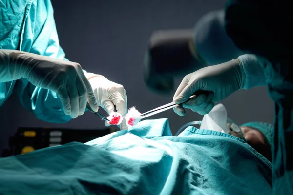 Врач Хирург Проводит Хирургические Операции Использованием Хирургического Оборудования Проведения Операций — стоковое фото