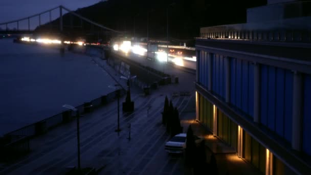 Gyönyörű Kilátás Nyílik Autópályára Dnyeper Mentén Javítás Alatt Álló Szakasza Jogdíjmentes Stock Videó