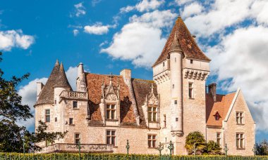 15. yüzyıl Milandes Şatosu, Dordogne, Yeni Aquitaine, Fransa