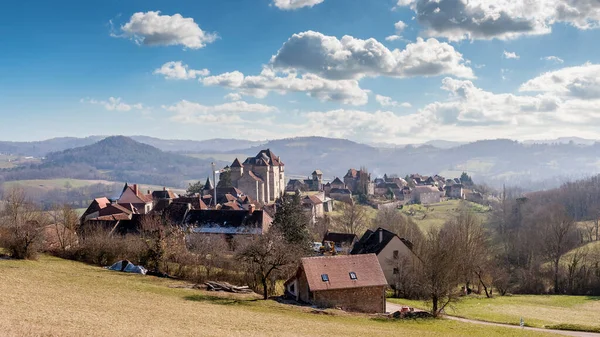 stock image Medieval village of Curemonte in Correze, in New Aquitaine, France