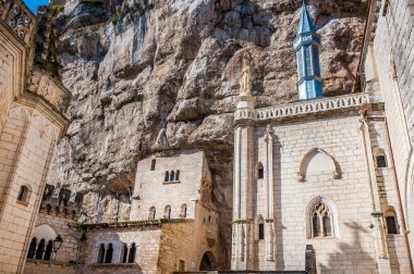 Güzel Rocamadour köyü, Lot 'ta, Occitanie, Fransa.