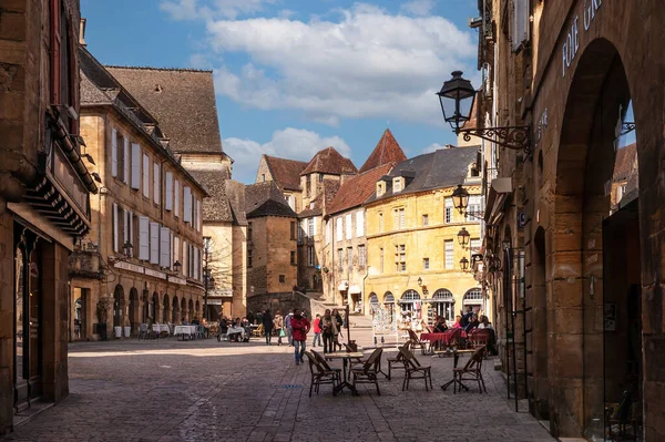 Fachadas Representativas Cidade Sarlat Caneda Perigord Dordogne Nouvelle Aquitaine França — Fotografia de Stock