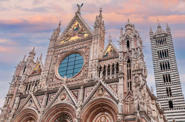 Prachtige Kathedraal Van Onze Lieve Vrouw Van Hemelvaart Siena Toscane — Stockfoto