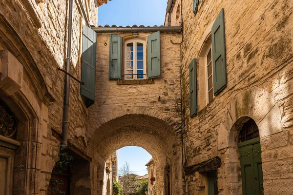 Вулиця Проїзд Везенобрі Невелике Середньовічне Село Гарді Окситанія Франція — стокове фото