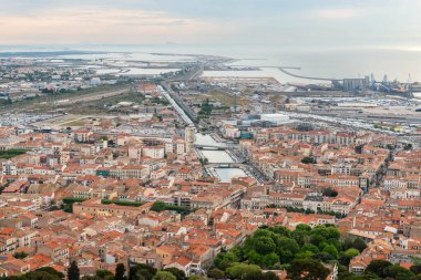 Mont-Saint-Clair 'den Sete Panoraması, Fransa' da Occitanie