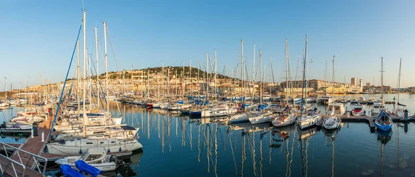 Panorámica Del Puerto Pesquero Del Puerto Deportivo Sete Herault Occitanie — Foto de Stock