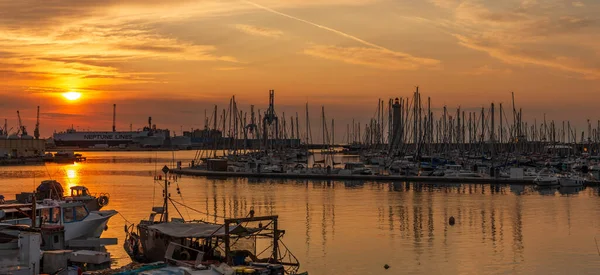 Sunrise Fishing Trading Port Sete Occitanie France — Stock Photo, Image