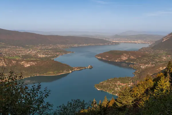 Panoramic View Lake Annecy Autumn Haute Savoie France — Stock Photo, Image