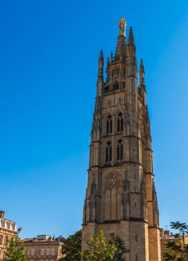 Pey-Berland Kulesi, Saint Andre Katedrali yakınında, Bordeaux, Gironde, Nouvelle Aquitaine, Fransa