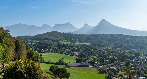 Panorama Alps Castle Menthon Saint Bernard Haute Savoie France — Stock Photo, Image