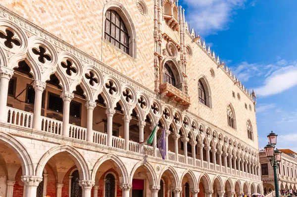 Fasad Dogepalatset Markusplatsen Venedig Venetien Italien — Stockfoto