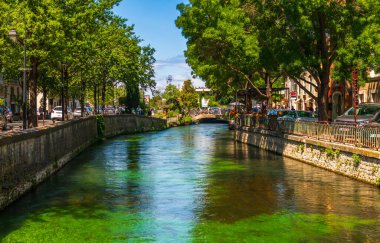 The Sorgue river, at Isle sur la Sorgue, in Vaucluse, in Provence, France clipart