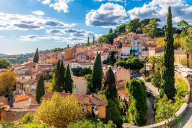 Ortaçağ Bormes-les-Mimosas köyü, Var, Provence, Fransa.