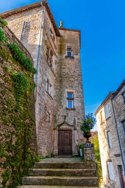 Historic building of Caylus, dating from the Middle Ages, in Tarn et Garonne, Occitanie, France clipart