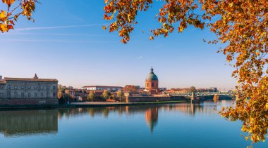 The dome of the old hospital of La Grave sur la Garonne, in autumn, in Toulouse, in Haute Garonne in Occitanie, France clipart