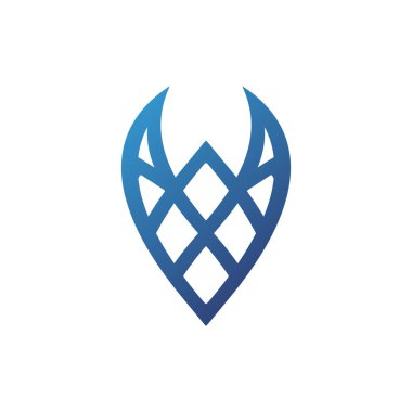 horn-themed simple linear logo, new