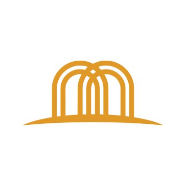 M logo, logo for building construction, catchy