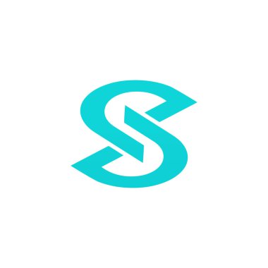 Elegant circular S and S logo template for brand personality in turquoise color modern corporate, abstract letter logo