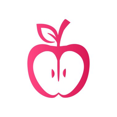 half apple simple logo modern corporate, abstract letter logo