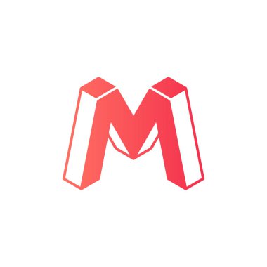 Three dimensional M Modern Logo Template Vector M monogram logo modern corporate, abstract letter logo