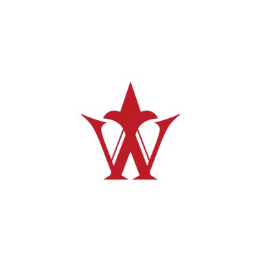 Kraliyet logosu kırmızı w kral simgesi