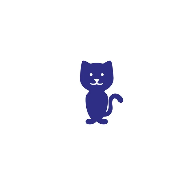 Niedlich Lila Katze Logo Katze Silhouette Symbol — Stockvektor