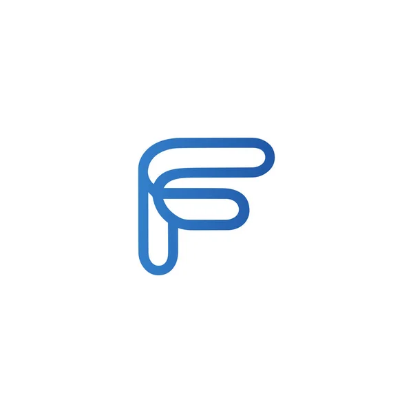 FロゴFアイコン楕円形のコーナーシンプルなFロゴ — ストックベクタ