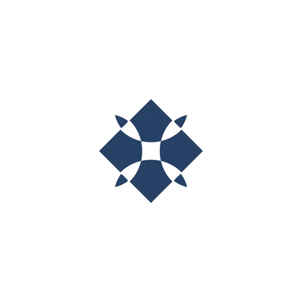 Vier Hoeken Geluk Pictogram Logo Eenvoudig Geluk Symbool — Stockvector